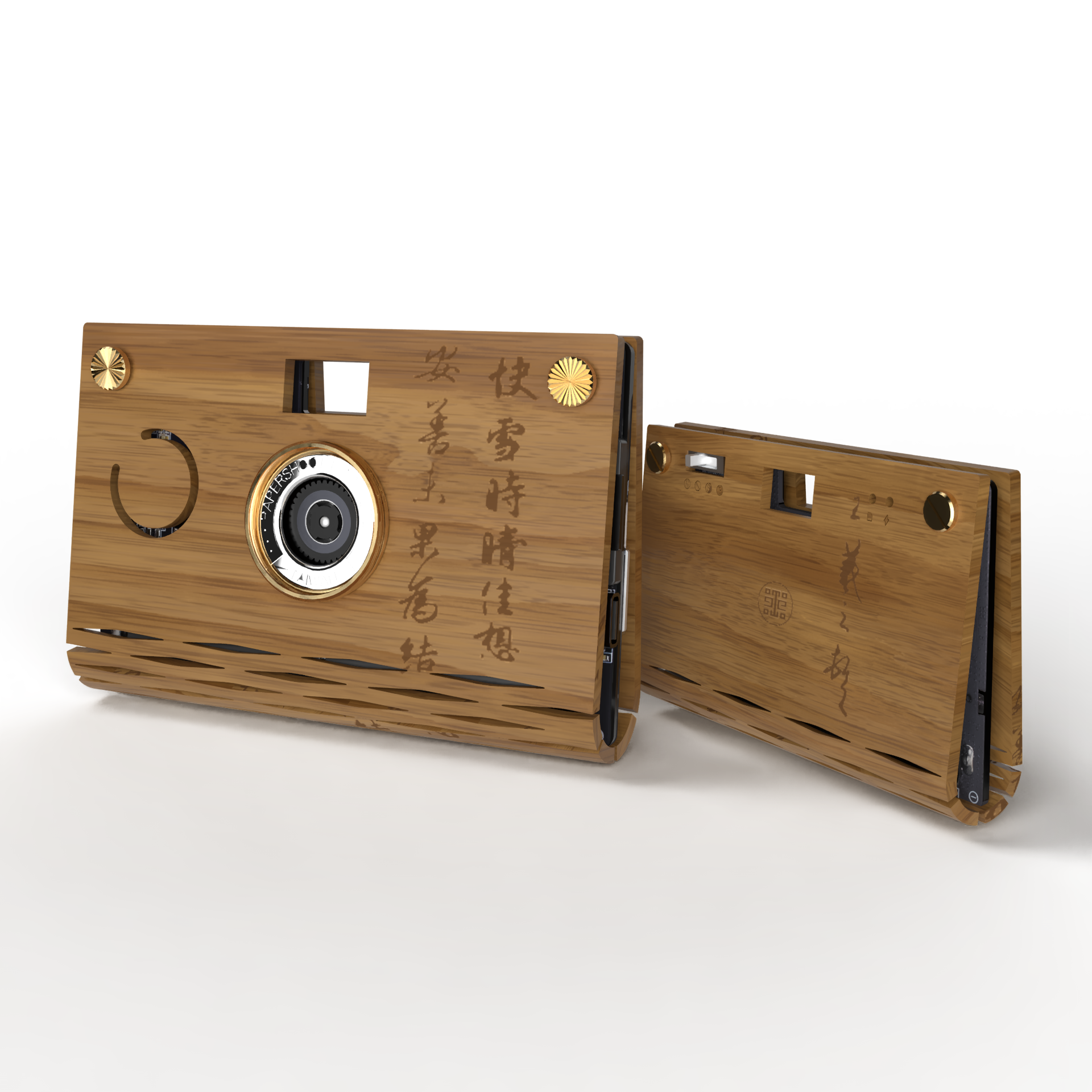 Camera Bundle - Calligraphy Wood Camera Set
