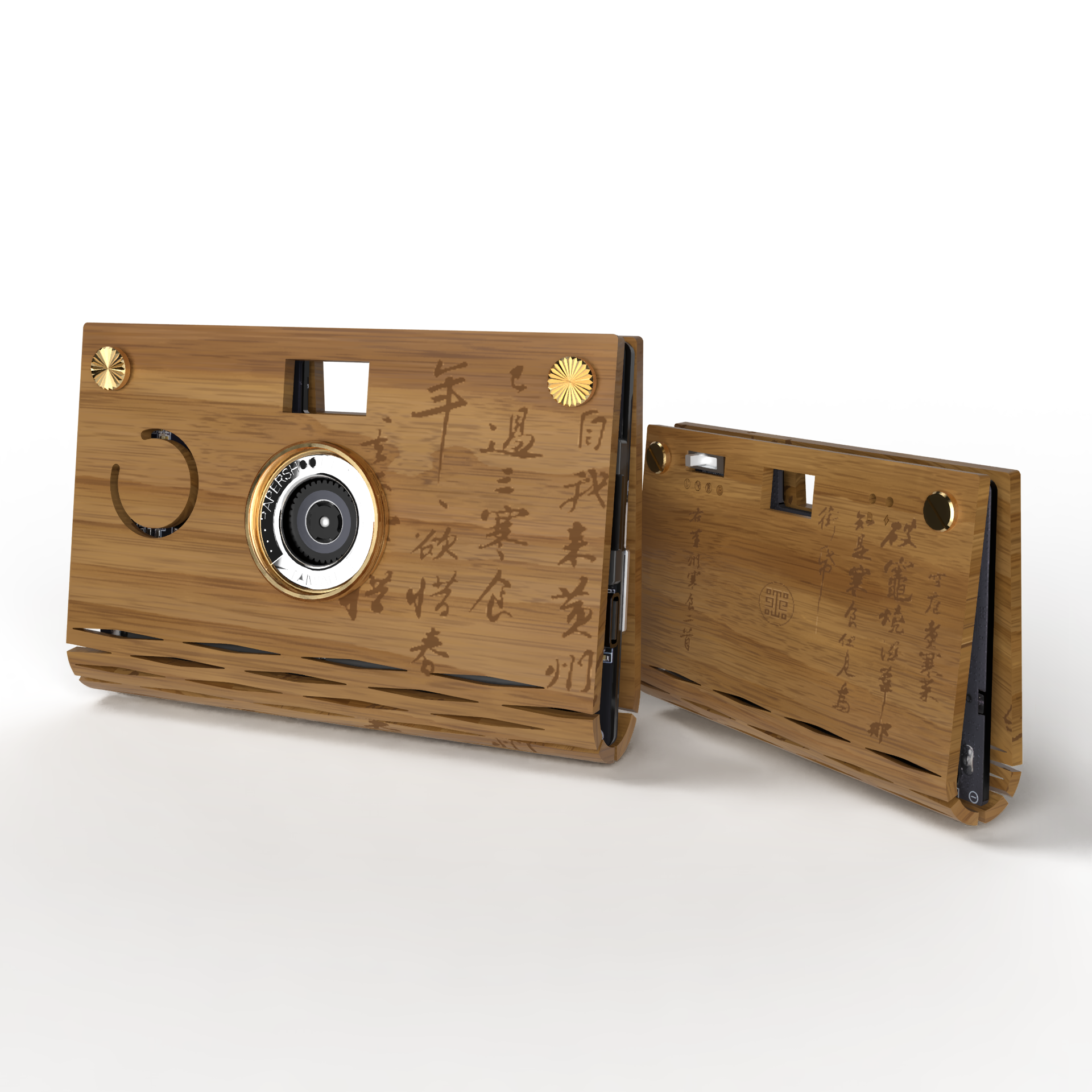 Camera Bundle - Calligraphy Wood Camera Set